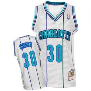 Maillot NBA Authentic Dell Curry #30 Charlotte Hornets Throwback Blanc - Homme