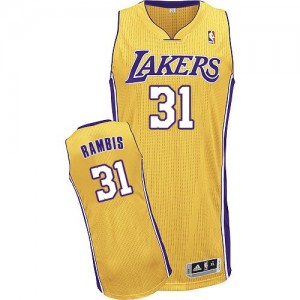 Los Angeles Lakers #31 Adidas Home Or Authentic Maillot d'équipe de NBA sortie magasin - Kurt Rambis pour Homme