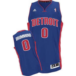 Maillot Adidas Bleu royal Road Swingman Detroit Pistons - Andre Drummond #0 - Homme