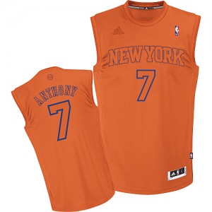 New York Knicks Carmelo Anthony #7 Big Color Fashion Swingman Maillot d'équipe de NBA - Orange pour Homme