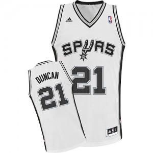 Maillot Adidas Blanc Home Swingman San Antonio Spurs - Tim Duncan #21 - Homme