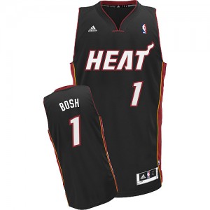 Maillot Adidas Noir Road Swingman Miami Heat - Chris Bosh #1 - Homme