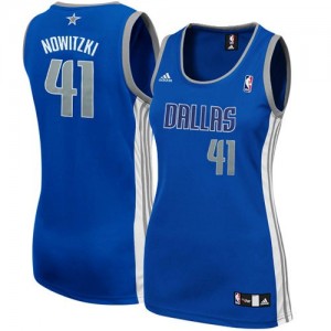 Maillot NBA Dallas Mavericks #41 Dirk Nowitzki Bleu marin Adidas Swingman Alternate - Femme