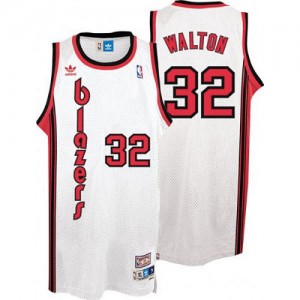 Portland Trail Blazers #32 Adidas Throwback Blanc Authentic Maillot d'équipe de NBA pas cher en ligne - Bill Walton pour Homme