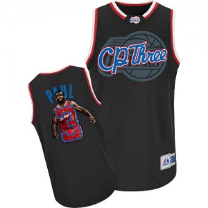 Maillot NBA Los Angeles Clippers #3 Chris Paul Noir Adidas Authentic Notorious - Homme
