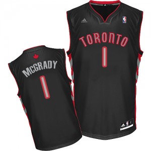 Toronto Raptors #1 Adidas Alternate Noir Swingman Maillot d'équipe de NBA Vente - Tracy Mcgrady pour Homme