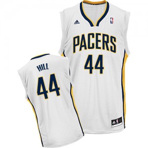 Maillot NBA Blanc Solomon Hill #44 Indiana Pacers Home Swingman Homme Adidas
