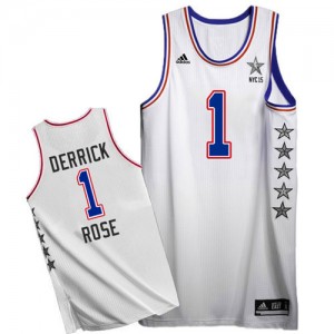 Chicago Bulls #1 Adidas 2015 All Star Blanc Authentic Maillot d'équipe de NBA pour pas cher - Derrick Rose pour Homme