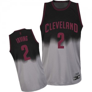 Maillot NBA Gris noir Kyrie Irving #2 Cleveland Cavaliers Fadeaway Fashion Authentic Homme Adidas