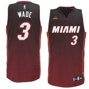 Maillot NBA Miami Heat #3 Dwyane Wade Noir Adidas Swingman Resonate Fashion - Homme