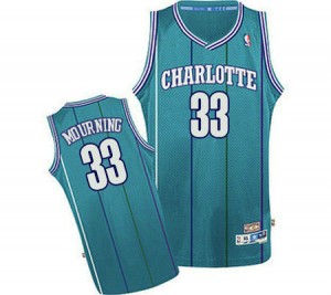 Maillot Authentic Charlotte Hornets NBA Throwback Bleu clair - #33 Alonzo Mourning - Homme