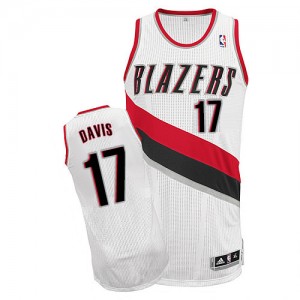 Maillot NBA Blanc Ed Davis #17 Portland Trail Blazers Home Authentic Homme Adidas
