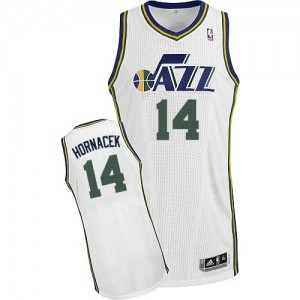 Maillot Authentic Utah Jazz NBA Home Blanc - #14 Jeff Hornacek - Homme