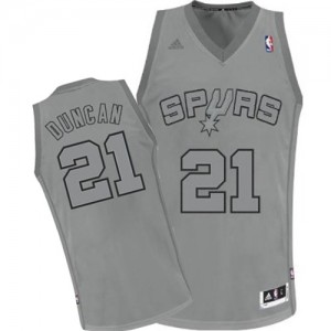 Maillot NBA Gris Tim Duncan #21 San Antonio Spurs Big Color Fashion Swingman Homme Adidas