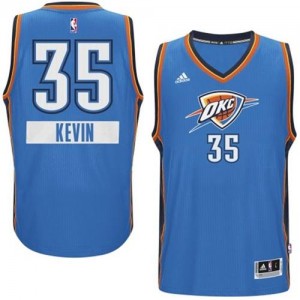 Oklahoma City Thunder #35 Adidas 2014-15 Christmas Day Bleu Authentic Maillot d'équipe de NBA 100% authentique - Kevin Durant pour Homme