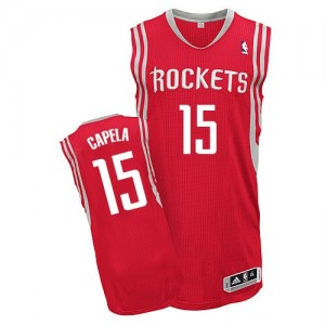 Houston Rockets #15 Adidas Road Rouge Authentic Maillot d'équipe de NBA Promotions - Clint Capela pour Homme