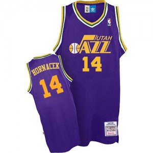 Maillot Authentic Utah Jazz NBA Throwback Violet - #14 Jeff Hornacek - Homme
