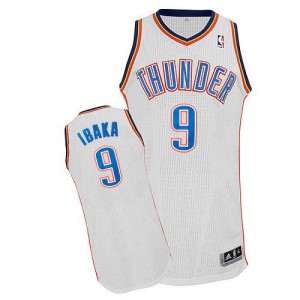 Oklahoma City Thunder Serge Ibaka #9 Home Authentic Maillot d'équipe de NBA - Blanc pour Homme