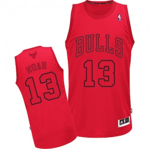 Maillot NBA Chicago Bulls #13 Joakim Noah Rouge Adidas Authentic Big Color Fashion - Homme