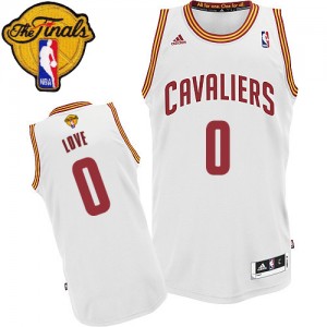 Maillot NBA Cleveland Cavaliers #0 Kevin Love Blanc Adidas Swingman Home 2015 The Finals Patch - Homme