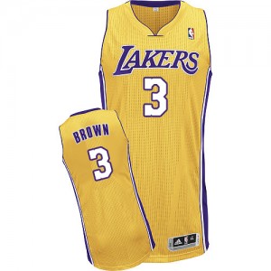 Maillot Authentic Los Angeles Lakers NBA Home Or - #3 Anthony Brown - Homme
