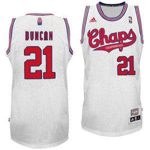 San Antonio Spurs #21 Adidas ABA Hardwood Classic Blanc Swingman Maillot d'équipe de NBA magasin d'usine - Tim Duncan pour Homme