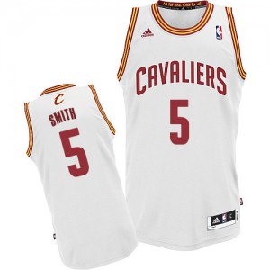 Cleveland Cavaliers #5 Adidas Home Blanc Swingman Maillot d'équipe de NBA Promotions - J.R. Smith pour Homme
