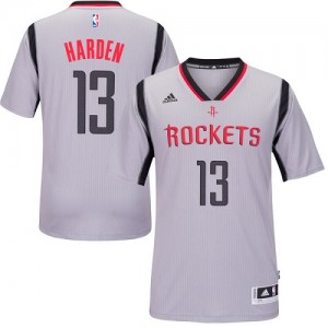 Maillot NBA Houston Rockets #13 James Harden Gris Adidas Authentic Alternate - Homme