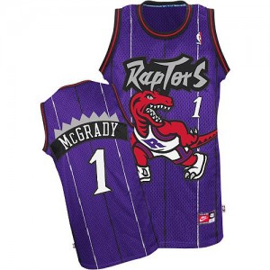 Maillot NBA Violet Tracy Mcgrady #1 Toronto Raptors Throwback Authentic Homme Nike