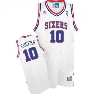 Maillot NBA Blanc Maurice Cheeks #10 Philadelphia 76ers Throwack Authentic Homme Adidas