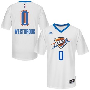 Maillot NBA Oklahoma City Thunder #0 Russell Westbrook Blanc Adidas Authentic Pride - Homme