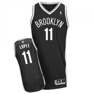 Maillot NBA Noir Brook Lopez #11 Brooklyn Nets Road Authentic Homme Adidas