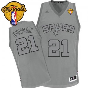 San Antonio Spurs #21 Adidas Big Color Fashion Finals Patch Gris Swingman Maillot d'équipe de NBA achats en ligne - Tim Duncan pour Homme