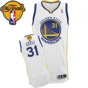 Maillot Adidas Blanc Home 2015 The Finals Patch Authentic Golden State Warriors - Festus Ezeli #31 - Homme