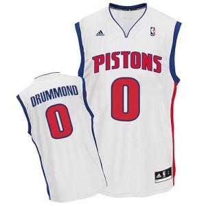 Maillot Adidas Blanc Home Swingman Detroit Pistons - Andre Drummond #0 - Homme