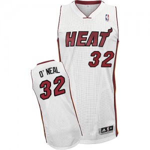 Maillot NBA Authentic Shaquille O'Neal #32 Miami Heat Home Blanc - Homme