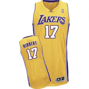 Maillot NBA Los Angeles Lakers #17 Roy Hibbert Or Adidas Authentic Home - Homme