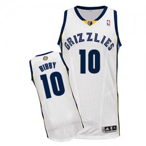 Maillot Adidas Blanc Home Authentic Memphis Grizzlies - Mike Bibby #10 - Homme