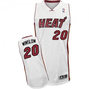 Miami Heat #20 Adidas Home Blanc Authentic Maillot d'équipe de NBA boutique en ligne - Justise Winslow pour Homme
