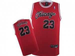 Chicago Bulls #23 Nike Throwback Crabbed Typeface Rouge Authentic Maillot d'équipe de NBA préférentiel - Michael Jordan pour Homme