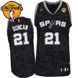 San Antonio Spurs Tim Duncan #21 Crazy Light Finals Patch Swingman Maillot d'équipe de NBA - Noir pour Homme