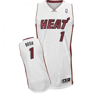Maillot NBA Authentic Chris Bosh #1 Miami Heat Home Blanc - Homme