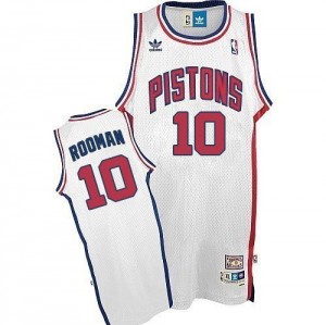 Detroit Pistons Dennis Rodman #10 Throwback Authentic Maillot d'équipe de NBA - Blanc pour Homme