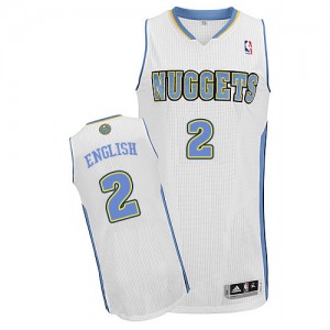 Maillot Authentic Denver Nuggets NBA Home Blanc - #2 Alex English - Homme