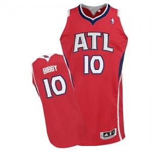 Maillot NBA Atlanta Hawks #10 Mike Bibby Rouge Adidas Authentic Alternate - Homme
