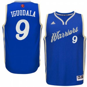 Maillot NBA Authentic Andre Iguodala #9 Golden State Warriors 2015-16 Christmas Day Bleu royal - Homme