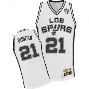 Maillot NBA Blanc Tim Duncan #21 San Antonio Spurs Latin Nights Authentic Homme Adidas