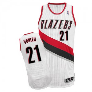 Maillot NBA Blanc Noah Vonleh #21 Portland Trail Blazers Home Authentic Homme Adidas