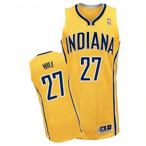 Indiana Pacers Jordan Hill #27 Alternate Authentic Maillot d'équipe de NBA - Or pour Homme