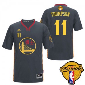 Maillot NBA Noir Klay Thompson #11 Golden State Warriors Slate Chinese New Year 2015 The Finals Patch Swingman Homme Adidas